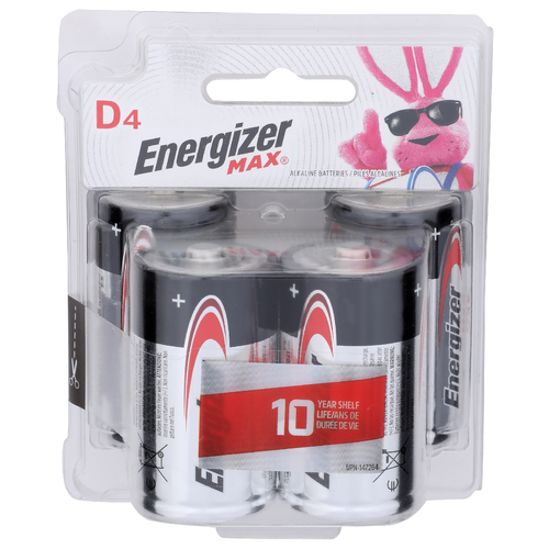 Energizer Max D4 1,5v Alkaline Batteries - 2 Count