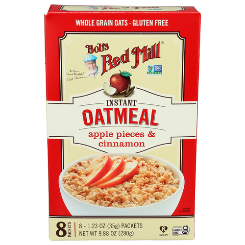 Bob's Red Mill Apple Pieces & Cinnamon Gluten Free Oatmeal Packets - 1.235 Ounce - 8 Count