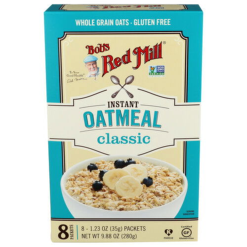 Bob's Red Mill Gluten Free, Classic Instant Oatmeal Packet - 1.235 Ounce - 8 Count