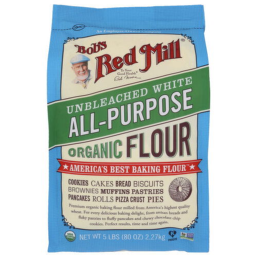 Bob's Red Mill Organic Unbleached White All Purpose Flour Brm Og Ap - 5 Pound