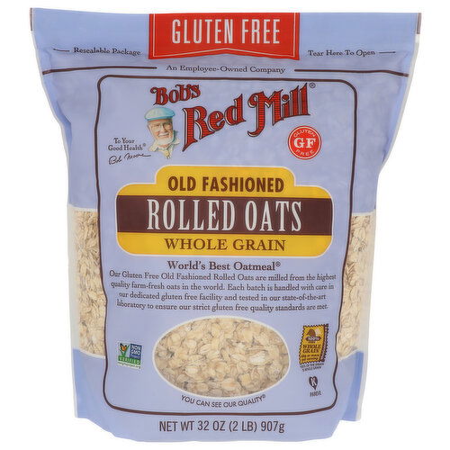BOB'S RED MILL Oats Gluten Free, Old Fashioned Rolled - 32 Ounce