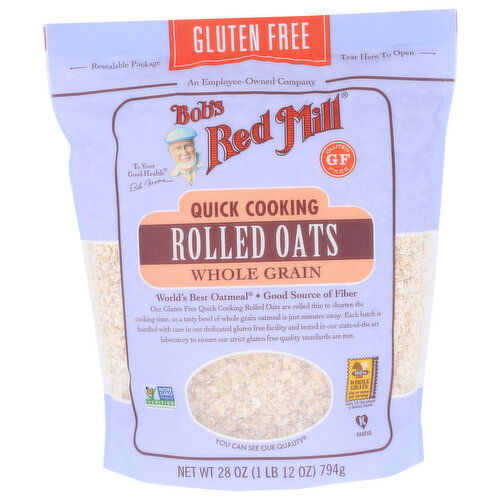 Bob's Red Mill Oats Gluten Free Quick Cooking Rolled - 28 Ounce