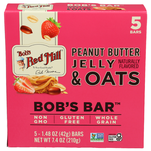 Bob's Red Mill Peanut Butter Jelly & Oats Bar - 1.48 Ounce - 5 Count