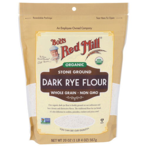 BOB'S RED MILL Organic Dark Rye Flour - 20 Ounce