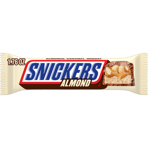 Snickers Almond Candy Milk Chocolate Bar, Full Size - 1.76 Ounce
