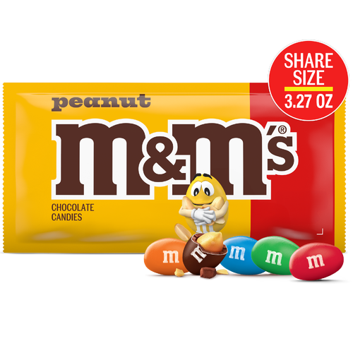 M&M's Peanut Milk Chocolate Candy, Share Size, Bag - 3.27 Ounce Image 1 of 4