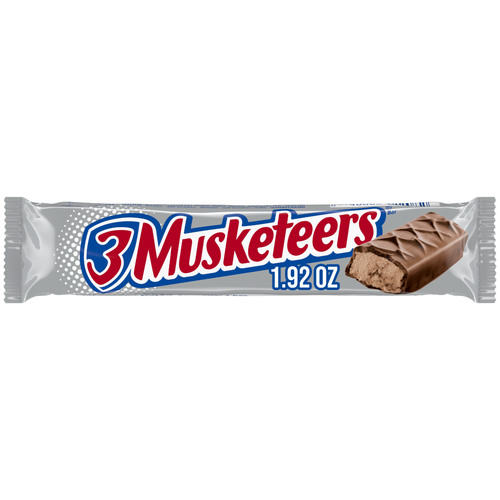 3 Musketeers Candy Milk Chocolate Bar, Full Size - 1.92 Ounce