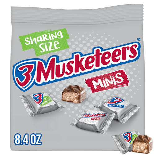 3 Musketeers Minis Size Milk Chocolate Candy Bars, Bag - 8.4 Ounce