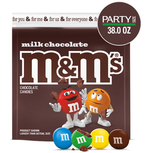 M&M's Milk Chocolate Candy, Party Size, Bag - 38 Ounce