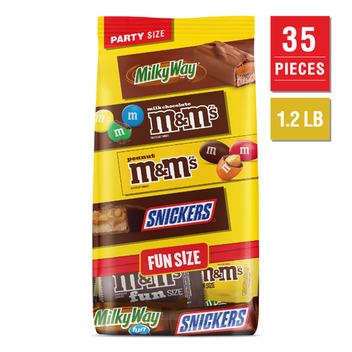 Mixed M M's, Snickers & Milky Way Fun Size Chocolate Candy Variety Pack, Party Size, Bulk Bag - 19.2 Ounce Image 1 of 4