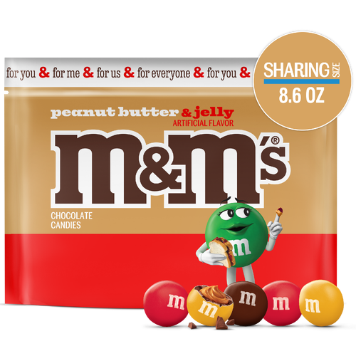 M&M's Peanut Butter & Jelly Candy, Sharing Size, Resealable Bulk Bag - 8.6 Ounce