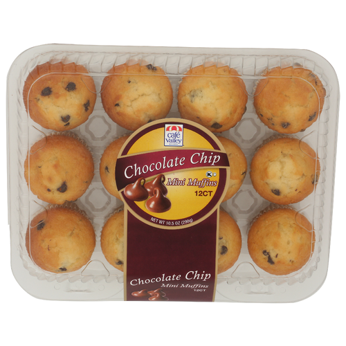 CAFE VALLEY BAKERY Chocolate Chip Mini Muffins - 0.875 Ounce - 12 Count