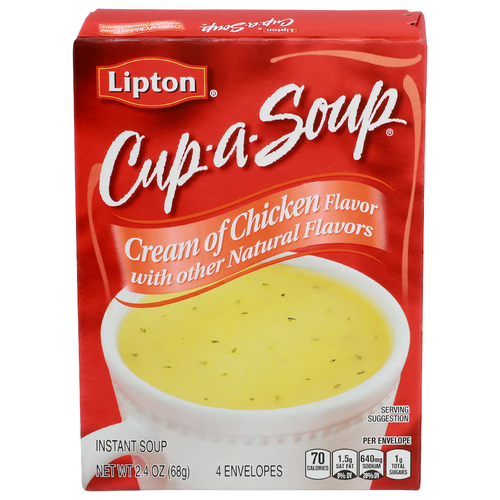Lipton Cup a Soup Cream Of Chicken Flavor Instant - 0.6 Ounce - 4 Count