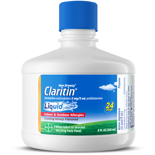 Claritin Allergy Relief, Non-Drowsy, Liquid, Cooling Honey Flavored - 8 Fluid Ounce