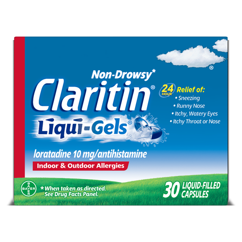 Claritin Allergies Relief, Indoor & Outdoor, Non-Drowsy, 10 mg, Capsules - 30 Each