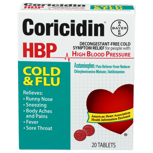 Coricidin Hbp Cold & Flu - 20 Count