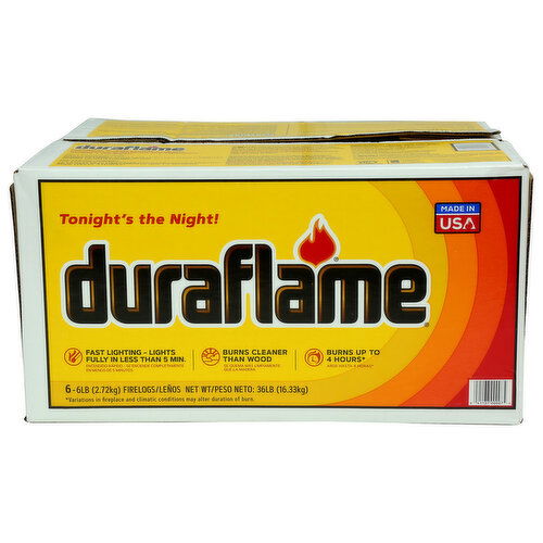 Firestart Duraflame Firelogs - 6 Pound - 6 Count