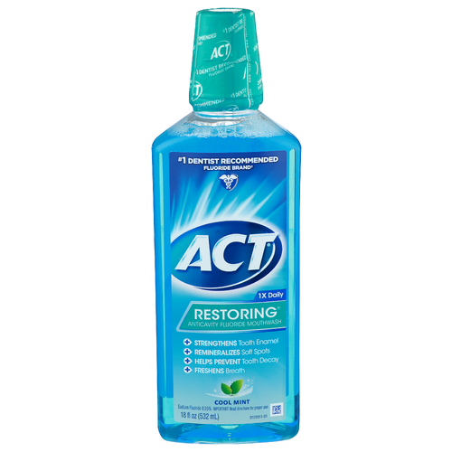 Act Cool Mint Restoring Anticavity Fluoride Mouthwash - 18 Fluid Ounce