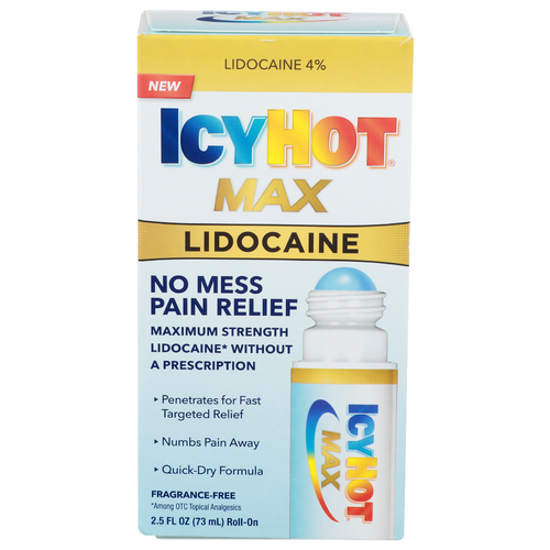 Icyhot Max Roll-On Lidocaine No Mess Pain Relief - 2.5 Fluid Ounce