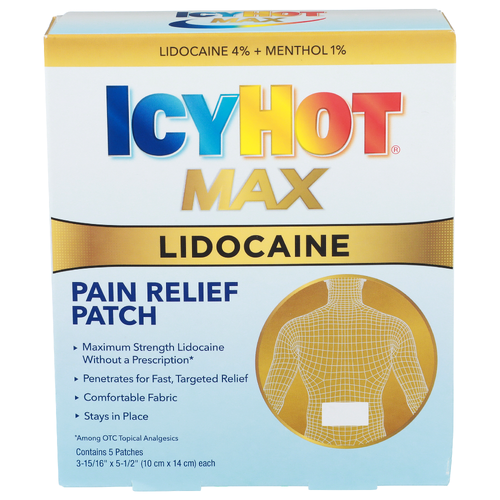 Icyhot Max Lidocaine Pain Relief Patch - 5 Count