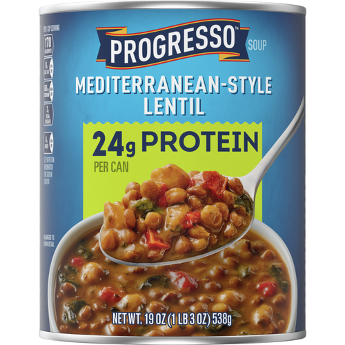 Progresso Mediterranean-Style Lentil Protein Soup, Vegetarian - 19 Ounce