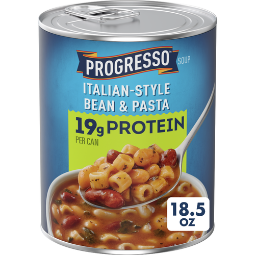 Progresso Italian-Style Bean And Pasta Protein Soup, Vegetarian - 18.5 Ounce