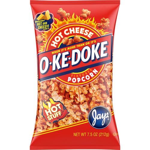 O-Ke-Doke Hot Stuff Cheese Flavored Popcorn - 7.5 Ounce Image 1 of 2