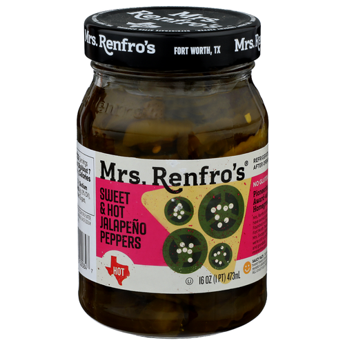 Mrs. Renfro's Sweet & Hot Jalapeno Peppers - 16 Ounce