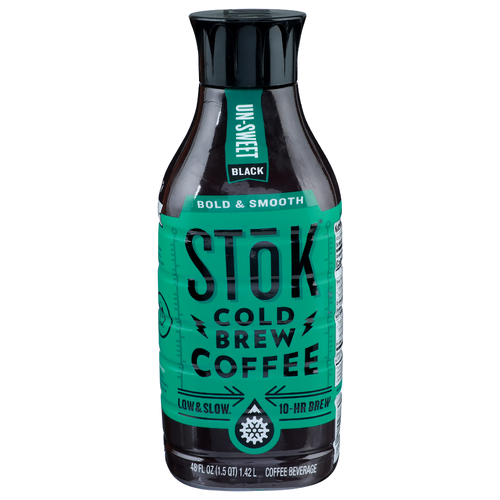 Stok Cold Brew Coffee Un-Sweet Black Beverage - 48 Fluid Ounce