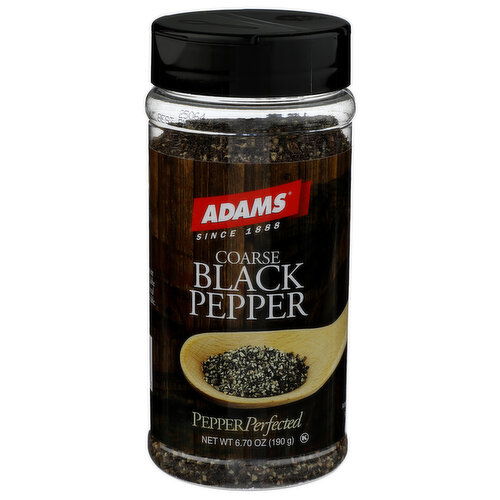 Adams Black Pepper, Coarse - 6.7 Ounce