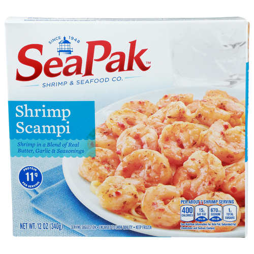 Seapak Shrimp & Seafood Co. In a Blend Of Real Butter, Garlic & Seasonings Scampi - 12 Ounce