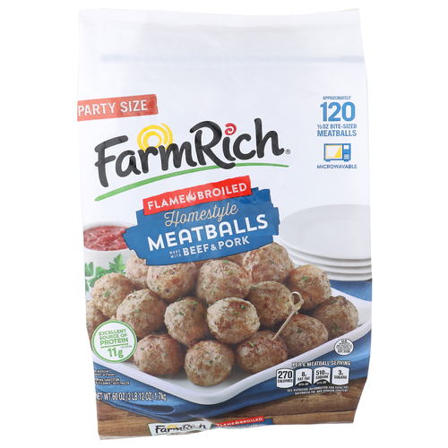 Farmrich Homestyle Flame Broiled Meatballs - 60 Ounce