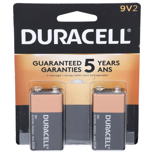 Duracell 9v Alkaline Batteries - 2 Count