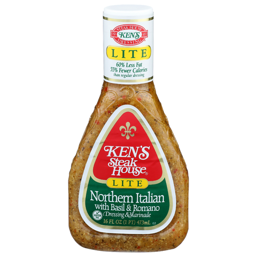 Ken's Steak House Northern Italian With Basil & Romano Lite Dressing & Marinade - 16 Fluid Ounce