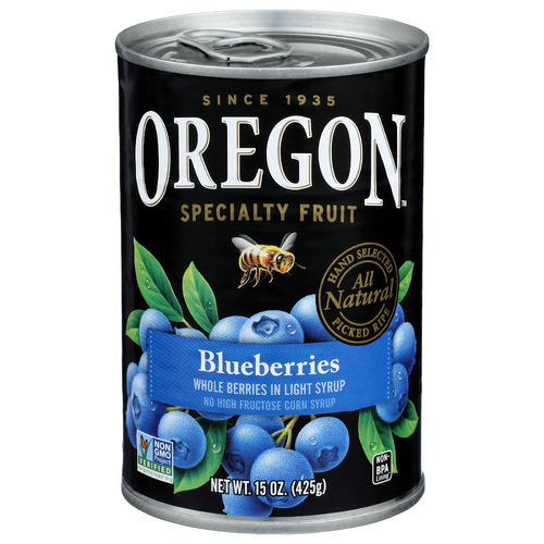 Oregon Specialty Fruit Whole Berries In Light Syrup Blueberries - 15 Ounce