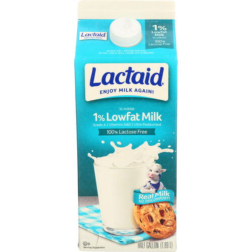 Lactaid Milk 1% Lowfat 100% Lactose Free - Half Gallon