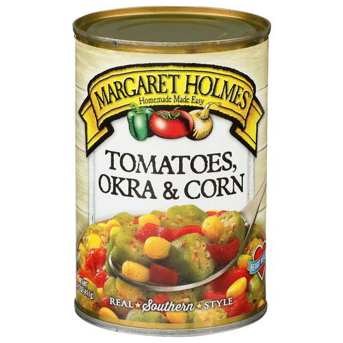 Margaret Holmes Tomatoes, Okra & Corn - 14.5 Ounce