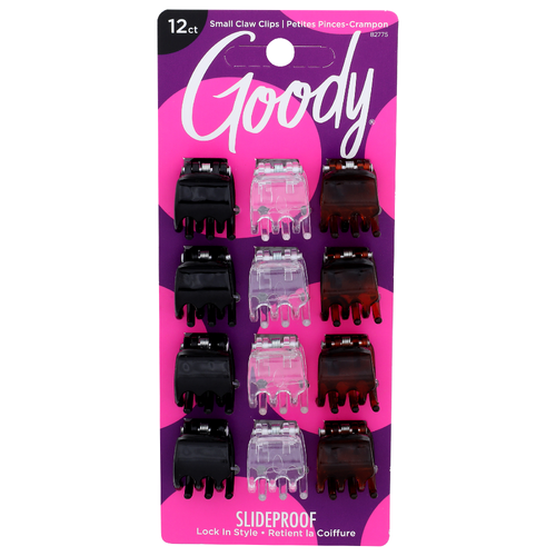 Goody Slideproof Small Claw Clips - 12 Count