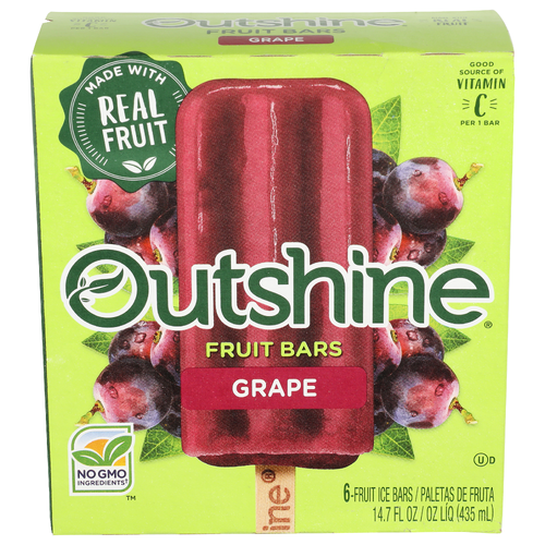 Outshine Grape Fruit Bars - 2.45 Fluid Ounce - 6 Count