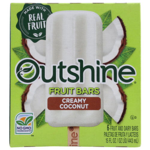 Outshine Fruit Bars Coconut - 2.5 Fluid Ounce - 6 Count