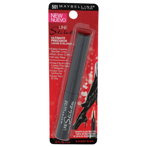 MAYBELLINE NEW YORK 501 Blackest Black Liquid Eyeliner - 0.05 Fluid Ounce