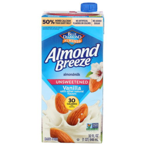 Almond Breeze Beverage Unsweetened Vanilla - 32 Fluid Ounce
