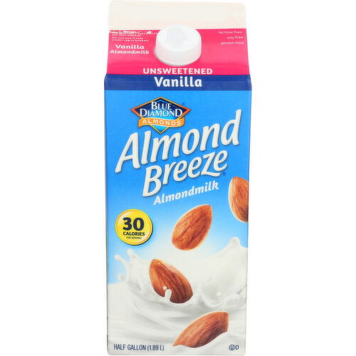 Almond Breeze Almondmilk Unsweetened Vanilla - Half Gallon