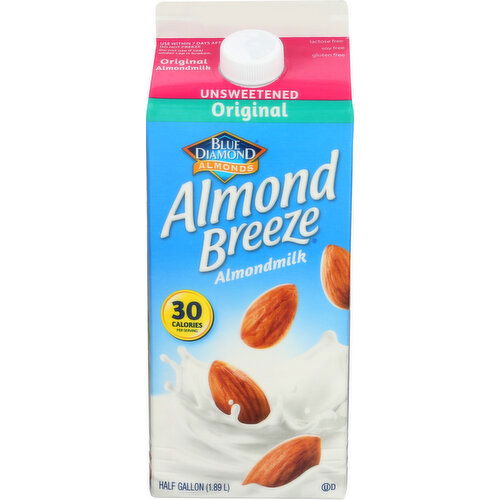Almond Breeze Almondmilk Unsweetened Original - Half Gallon