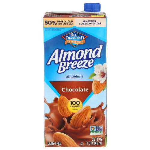 Blue Diamond Almonds Almond Milk Breeze Chocolate - 32 Fluid Ounce