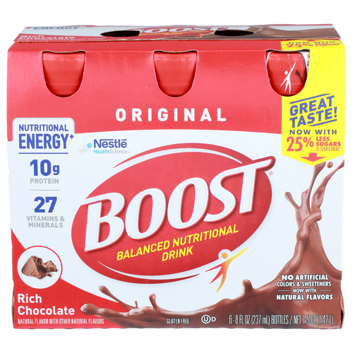 Boost Rich Chocolate Balanced Nutritional Drink - 8 Fluid Ounce - 6 Count
