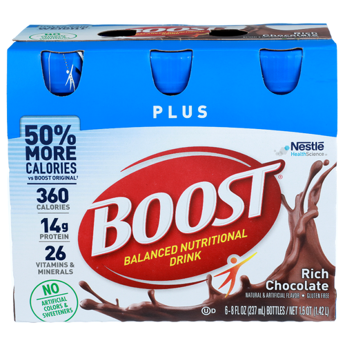 Boost Rich Chocolate Balanced Nutritional Drink - 8 Fluid Ounce - 6 Count