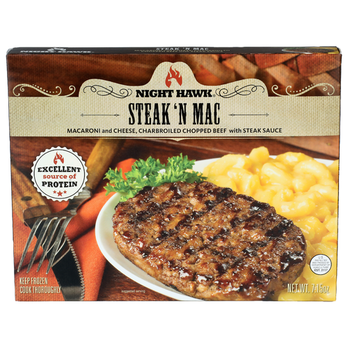 Night Hawk Macaroni And Cheese, Charbroiled, Chopped Beef With Streak Sauce Steak 'n Mac - 7.15 Ounce