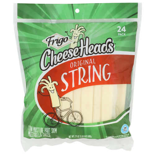 Frigo Cheese Heads Low Moisture Part Skim Mozzarella Chesse Original String - 24 Ounce
