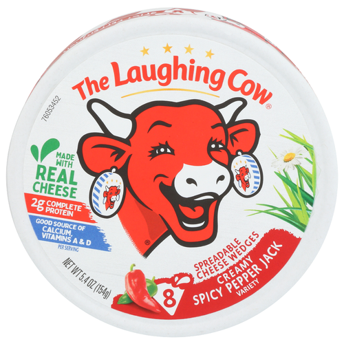 LAUGHING COW Cheese Spicy Pepperjack Spreadable Tlc Creamy Wedges 8p - 0.675 Ounce - 8 Count
